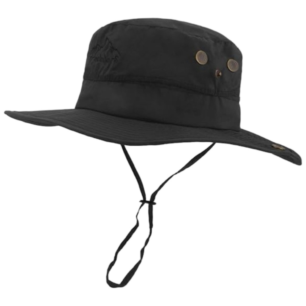 Unisex Sporty Camping Hiking Fishing Black Outdoor Safari Hat